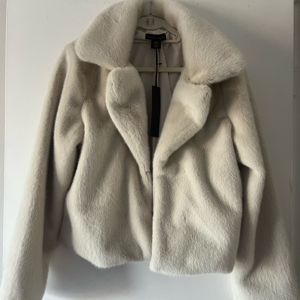 House of Harlow 1960 Cream Teddy Jacket